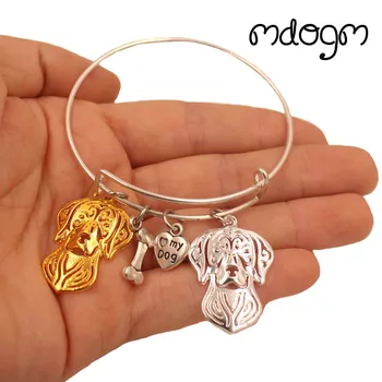 

2019 Animal Bracelet Bangles Vizsla Dog Love Alloy Metal Men Women Male Female Girls Jewelry Heart Love Gift S147