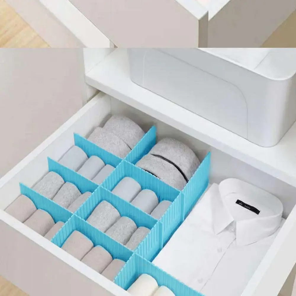 4PCS Drawer Organizer Grid DIY Plastic Adjustable Storage Dividers 2 sizes 4PCS Drawer Organizer Grid DIY Plastic Adjustable Storage Dividers 2 sizes