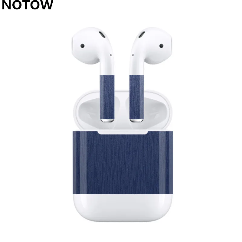 NOTOW для Airpods 2, беспроводная bluetooth-гарнитура, роскошная Проводная наклейка, Защитная пленка для Airpods 1/2, проводная - Цвет: Синий