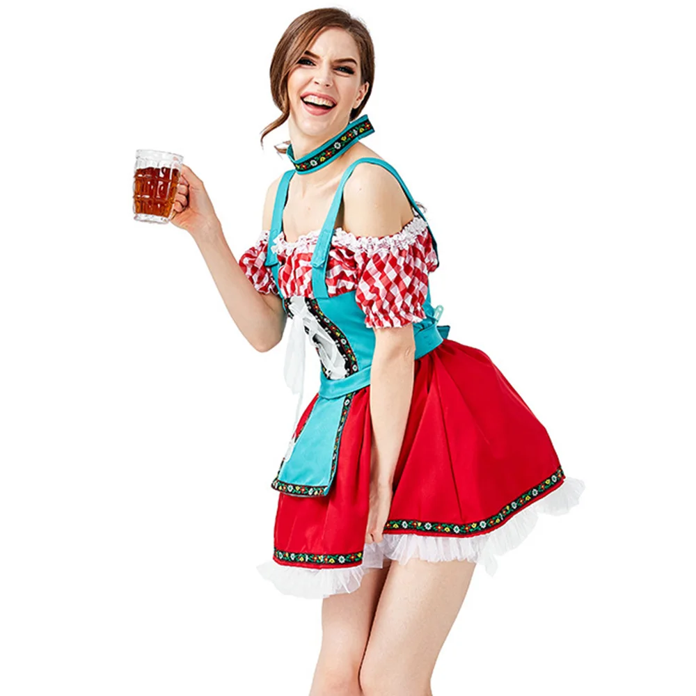 

Oktoberfest Party Dresses Choker Sexy Beer Women Girls Carnival Cosplay Costume 2019 Fashion Bavarian Wench Fancy Adults Uniform