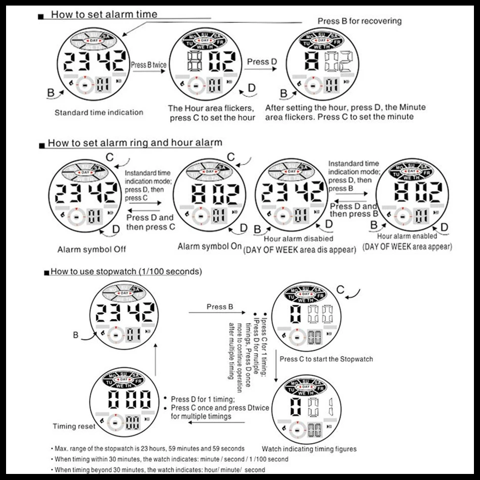 OHSEN Boys Kids Children Quartz Sport Watch Alarm Date Chronograph Watches LED Back Light Waterproof Wristwatch Student Clock (43)