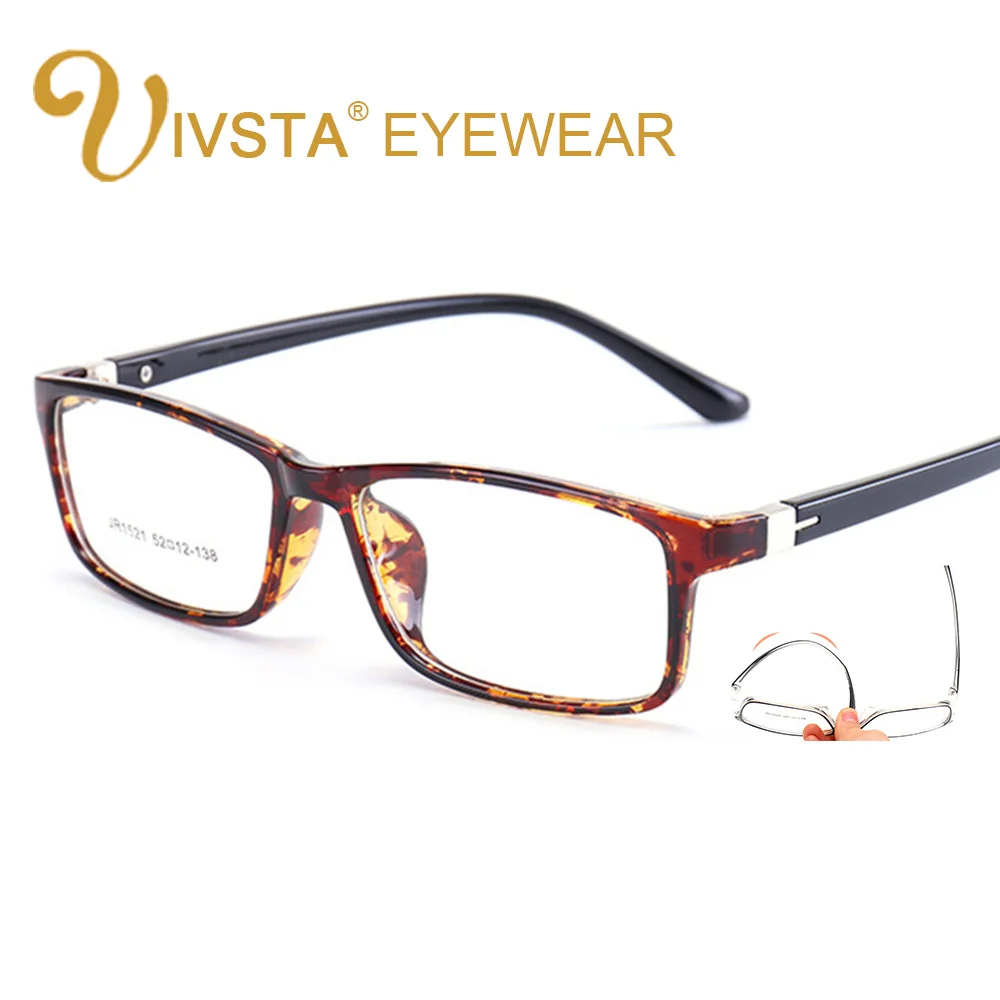 IVSTA Модные мужские Для женщин квадратные очки по рецепту высокое TR90 оправа для очков мужские Ультра-легкие мягкие очки для чтения при близорукости очки 1521 Деми