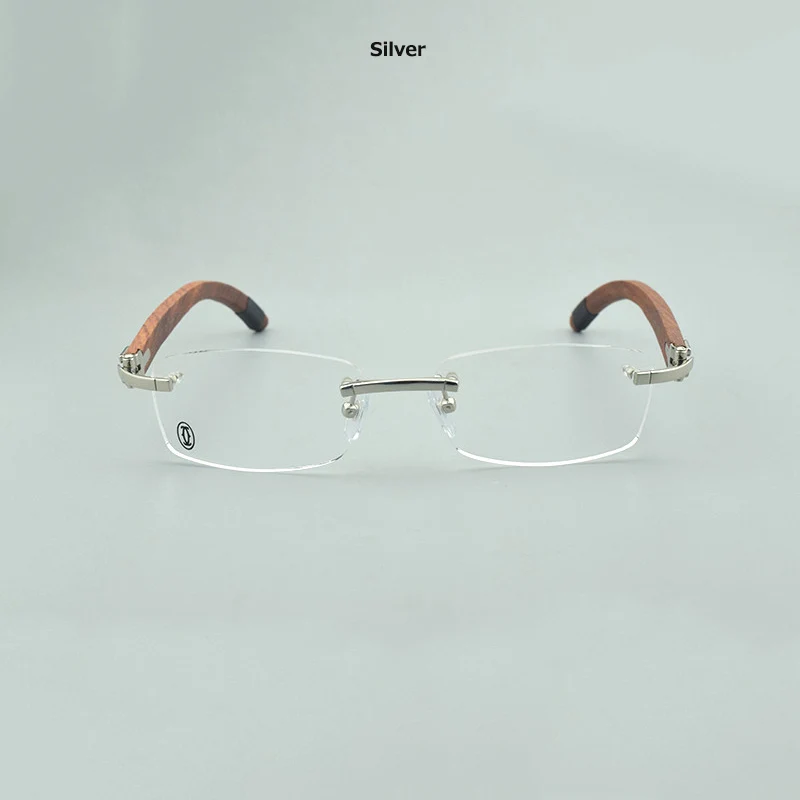Брендовые очки, оправа для мужчин, деловые ультралегкие очки без оправы, деревянные ноги, близорукие очки wo, Мужская оптическая оправа, очки, 5 цветов - Цвет оправы: C003