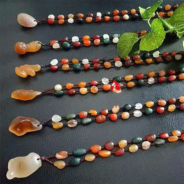 

Gobi Stone Necklace Colorful Agate Original Stone Necklace Sweater Chain