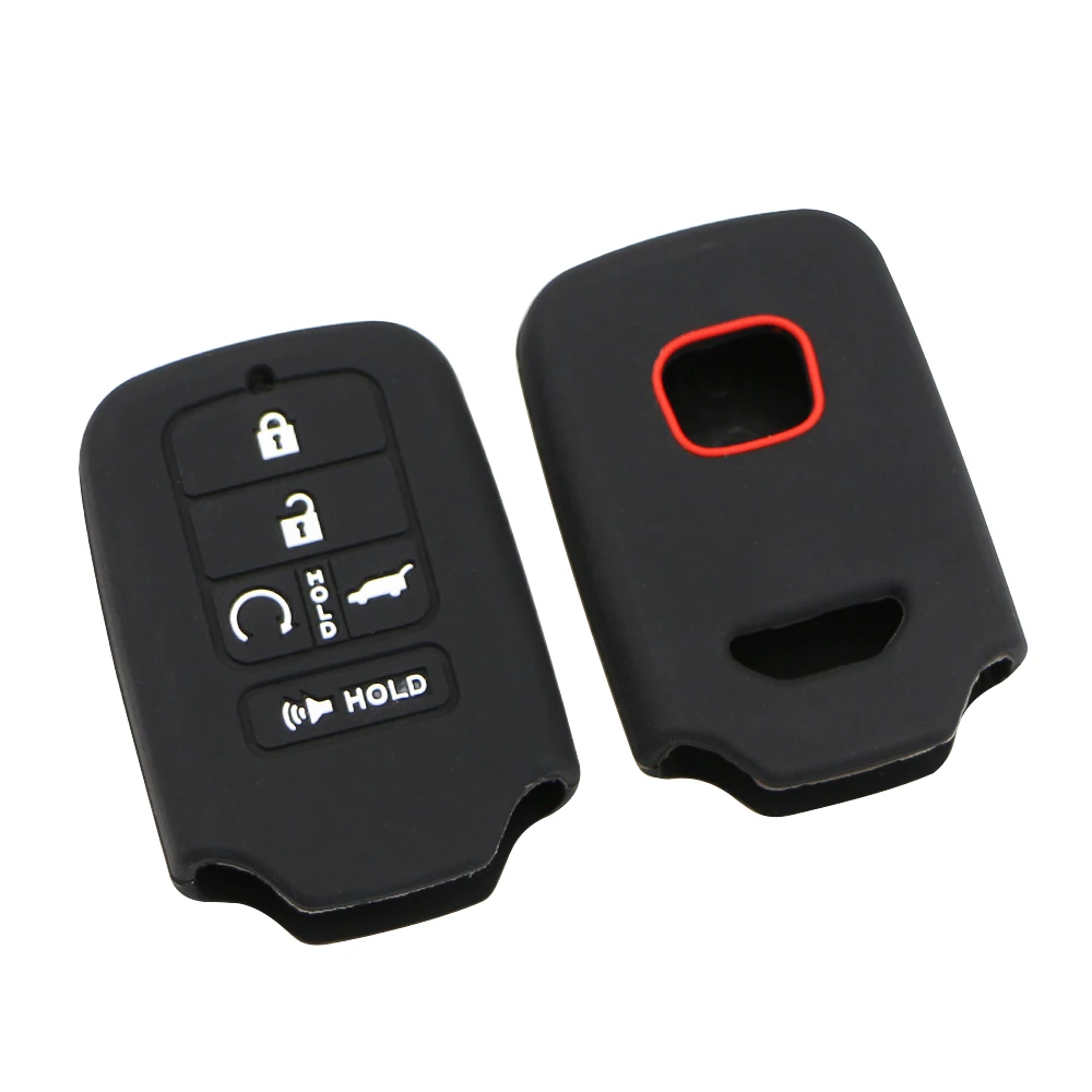

5 Button Silicone Remote Car Key Case Fob Cover for Honda Civic Accord Cr-v Pilot Crv 2015 2016 2017 2018 Holder Shell Protector