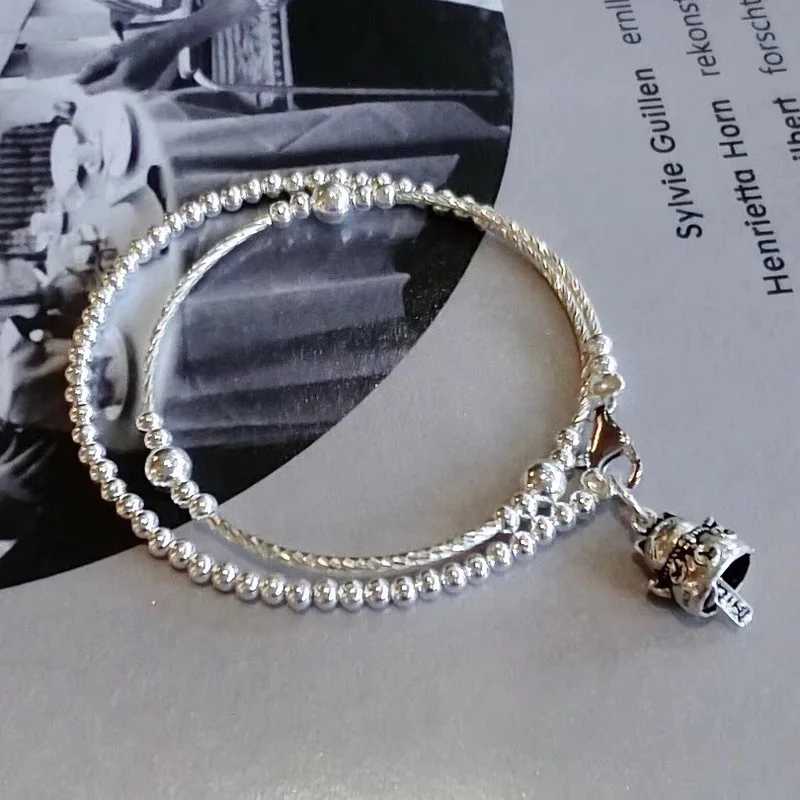 

New Simple Japanese Origin Jewelry, Cat Drop, Pure Silver Hand-made Bracelet, Girl Gift Micro-dealer,