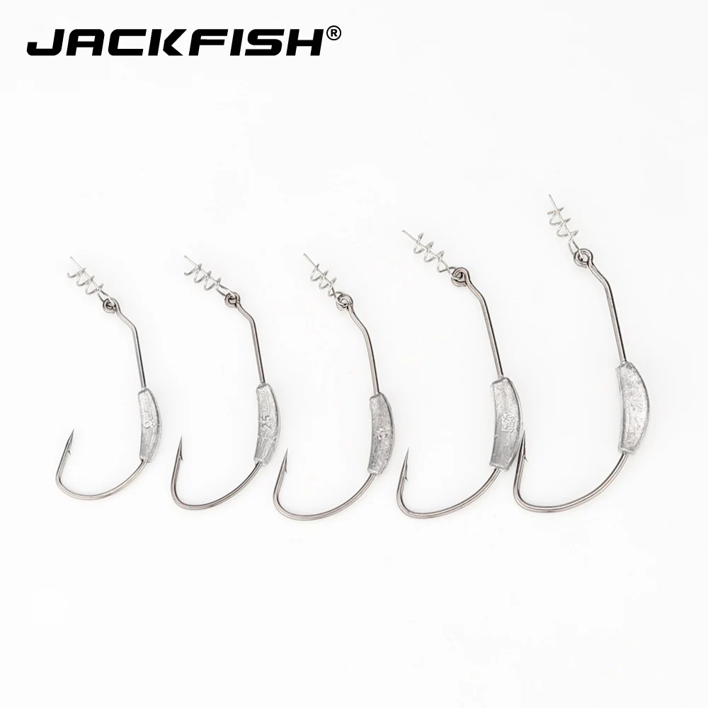 JACKFISH рыболовный крючок 5 размеров/партия 2 г/2,5 г/3г/5,25 г/G7G с свинцовым заостренный Кривошип крючок крючки для ловли карпа крючки для Червяков