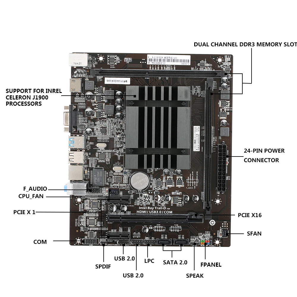Красочные C. Q1900M все твердотельные Материнские платы V20 системная плата для четырехъядерный процессор Celeron J1900 интегрированная HD графика 4000 mATX DDR3