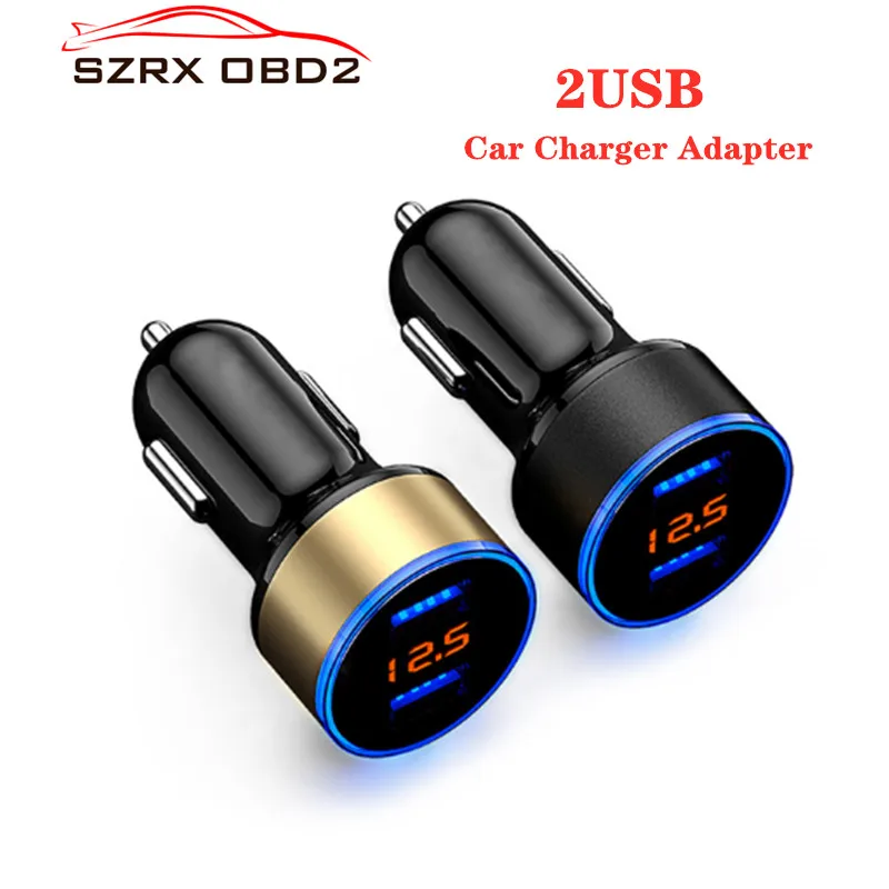 

2 USB Car Charger Adapter 5V 3.1A Digital LED Voltage/Current Display Auto Quick Charge for Phone/PAD Free Shipping