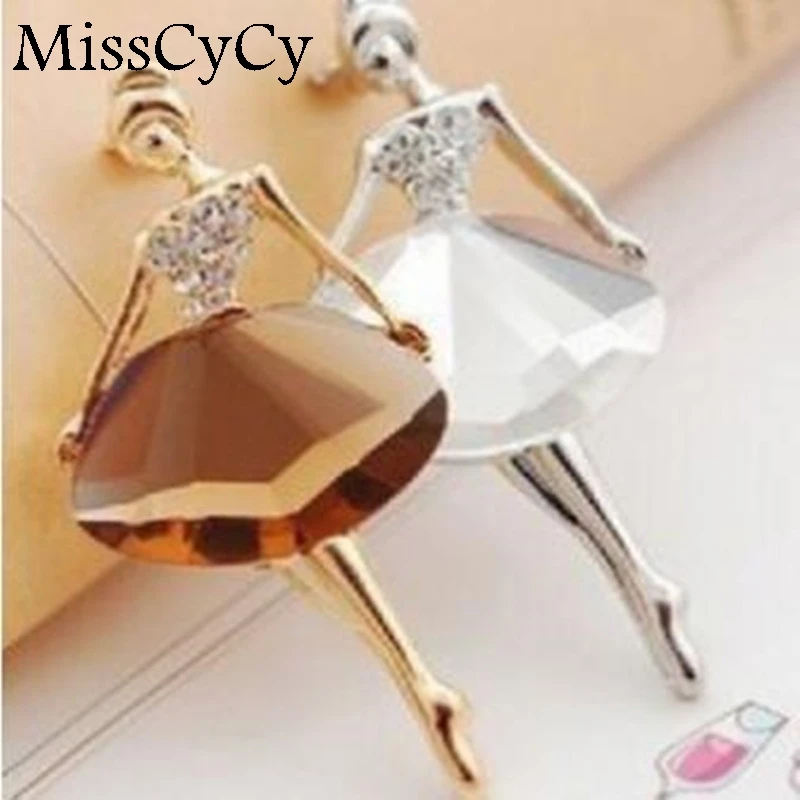 MissCyCy 2016 новое поступление ювелирных изделий Кристальные балетные женские Броши