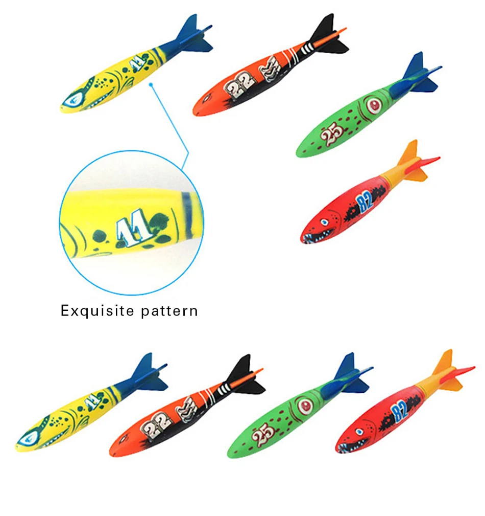 1 шт. ракета метание игрушка плавательный бассейн Дайвинг игра Лето Дети подводный погружение игрушка 4 цвета