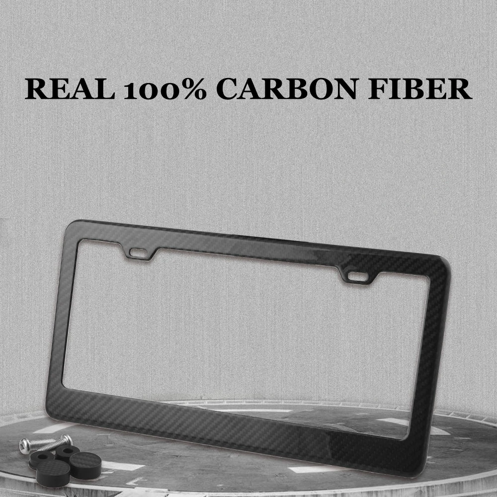 Car License Plate Protection Cover REAL 100 CARBON FIBER License Plate
