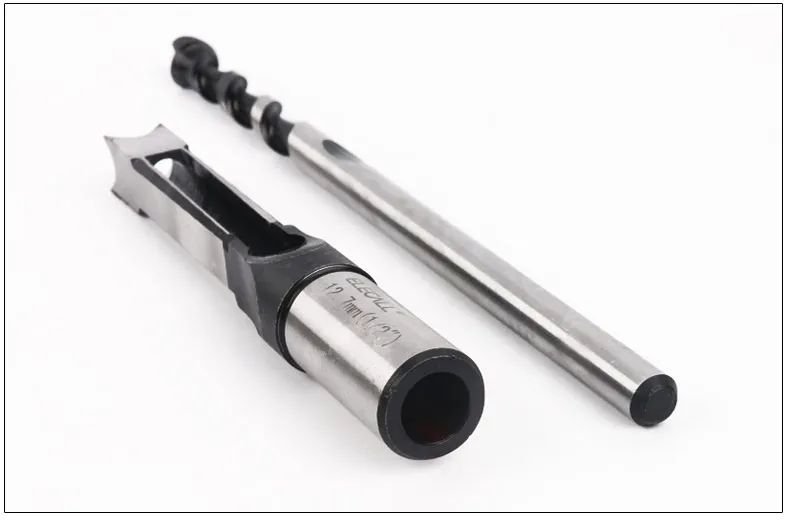 ELECALL Woodworking Square Hole Bits Drill Mortising Chisel Set