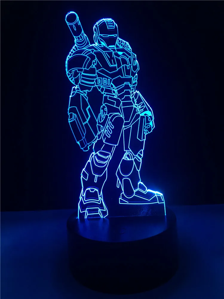 Мультфильм 3D светодиодный светильник R2D2 Звездные войны Америка Капитан Железный Человек Многоцветный ночной Светильник ламинария освещение