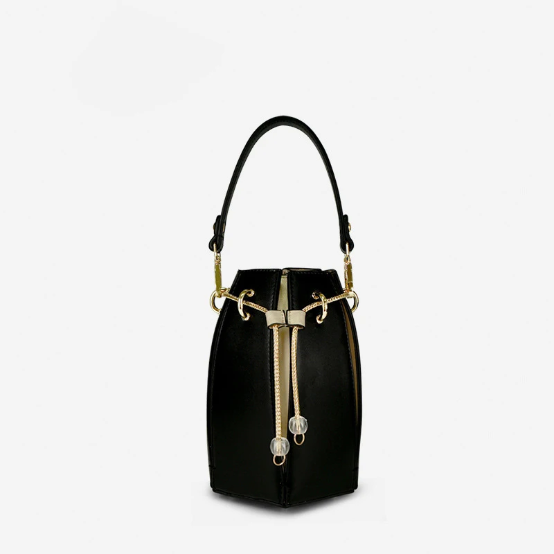 

Casual Drawstring Bucket Bag Retro Pu Leather Shoulder Bags For Women Ladies Floral Pattern Totes Crossbody Bags Bolso Femenino