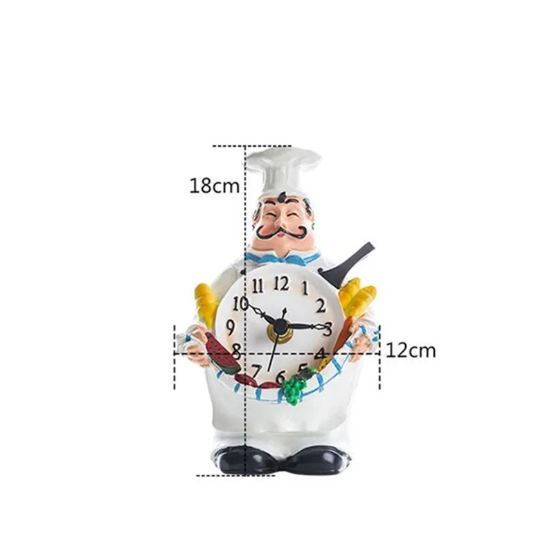  Modern Home Living Room Personality Creative Desk Chef Clock Bedroom Desktop Desktop Silent Clock M - 4000017948300