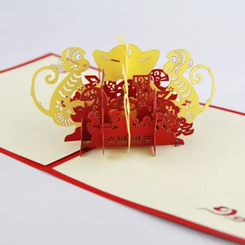

The new 2016 happy New Year of monkey monkey card into the treasure card business custom stereo