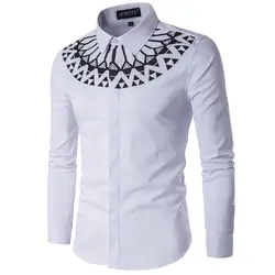 2018 осень белая рубашка Для мужчин хлопковая блуза Camisa Masculina Для мужчин платье рубашки с длинным рукавом большой Размеры рубашка Для мужчин