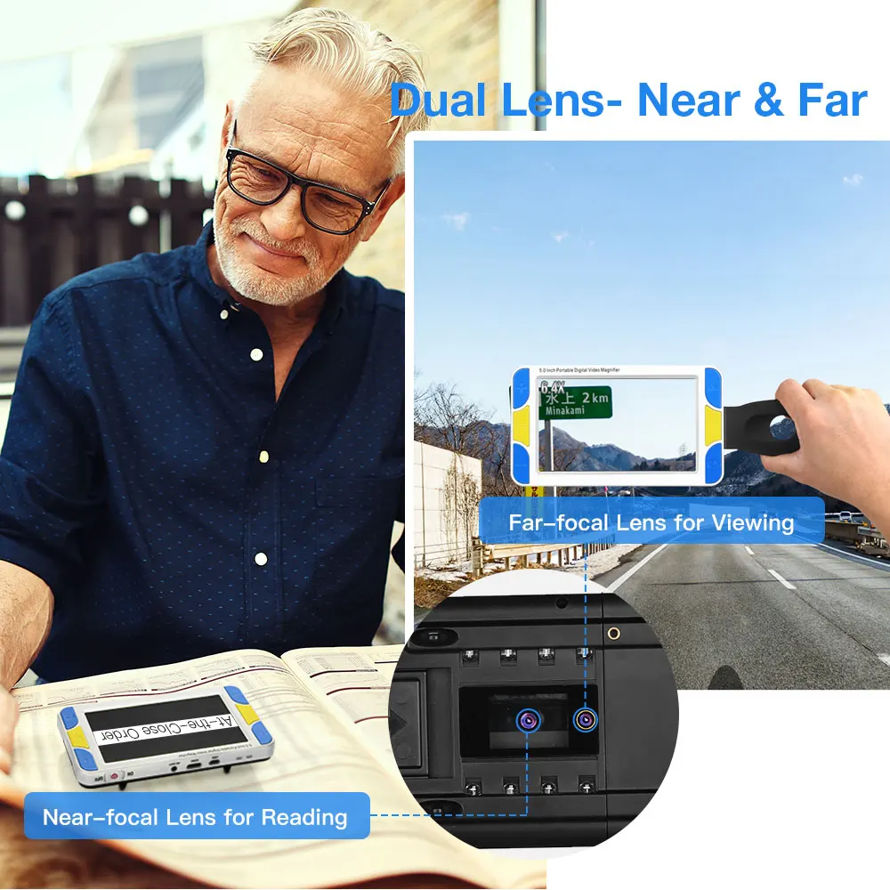 

Eyoyo 4-32X 5.0 inch Portable Digital LCD Magnifier Low Vision Electronic Visual Aids Video Microscope for Old Man Children Kids