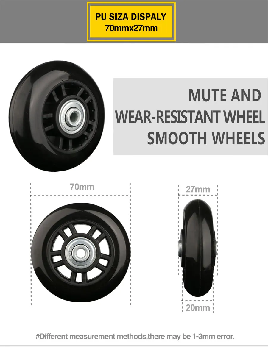 Запчасти для чемоданов rolley колеса для багажного чемодана Замена Ремонт для аксессуаров 70*27 ролики Замена для катания на открытом воздухе колеса