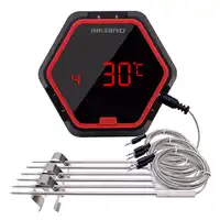Inkbird IBT-6X LED Display C/F RED Digital Wireless Bluetooth Cooking Oven BBQ Grilling Thermometer With SIX Probes