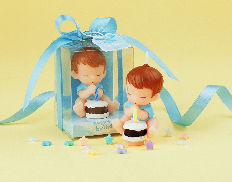 

High quality smoke-free Make a wish small baby boy's candles *Children's birthday party decoration creative birthday candles