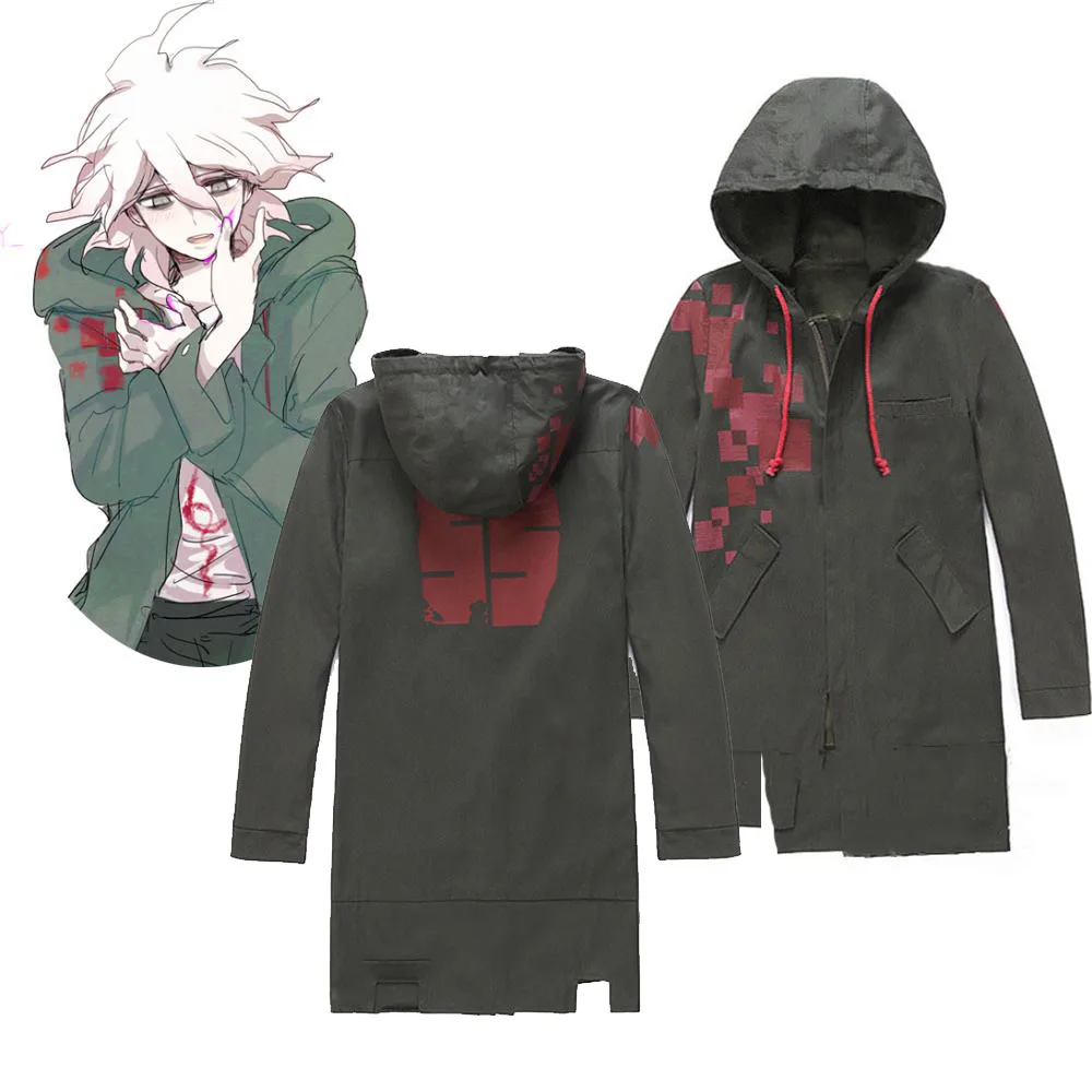 

Anime Super Danganronpa 2 Costumes Nagito Komaeda Nagito Army Green Jackets Coats Couple Clothes Party Cosplay Costume Gifts