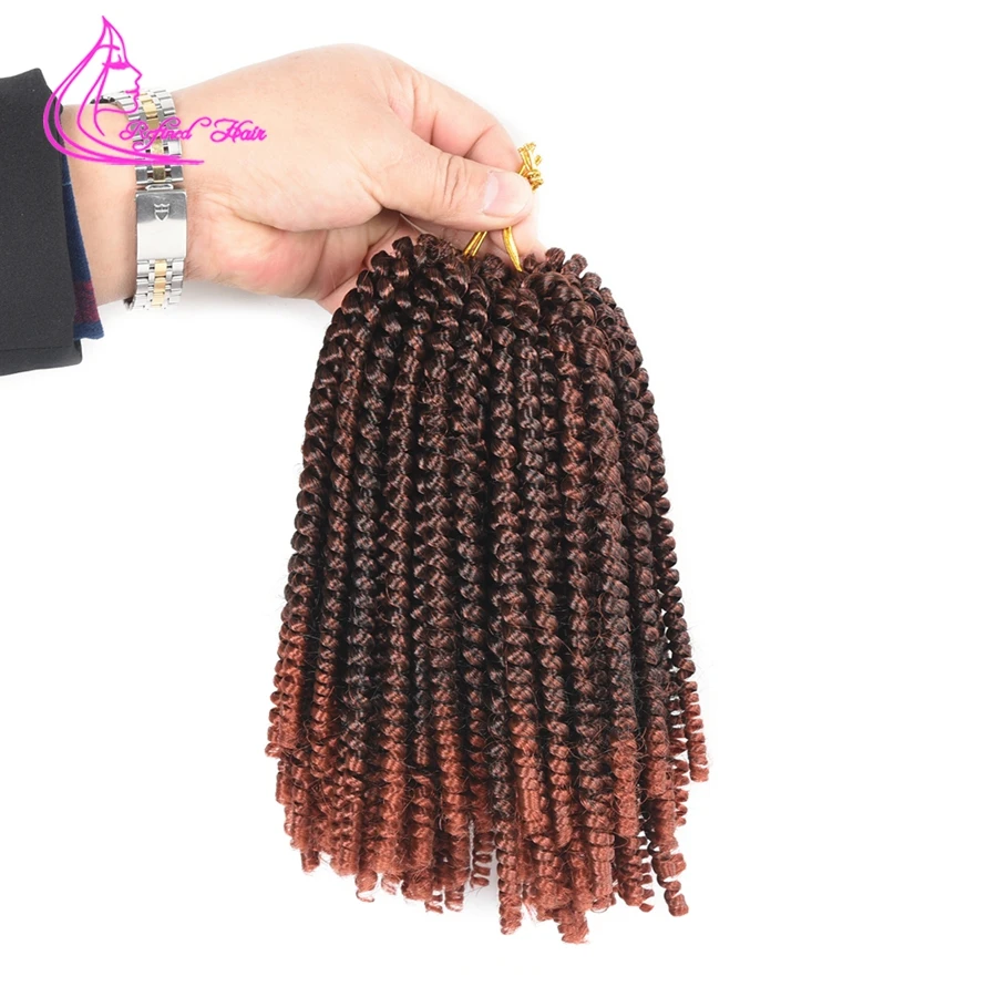 

Refined Hair Spring Twist Braid Hair Extensions Ombre Black Brown Woman Crochet Braids Synthetic Braiding Hair