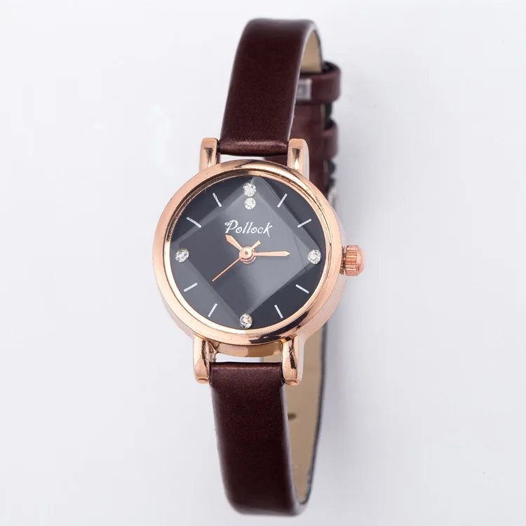 New Women Slim Strap Watch Leather Brand Wristwatches for Young Girls