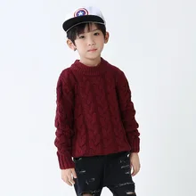 Высококачественные вязаные свитера для мальчиков; повседневные теплые плотные топы с круглым вырезом для студентов; красивая одежда для детей