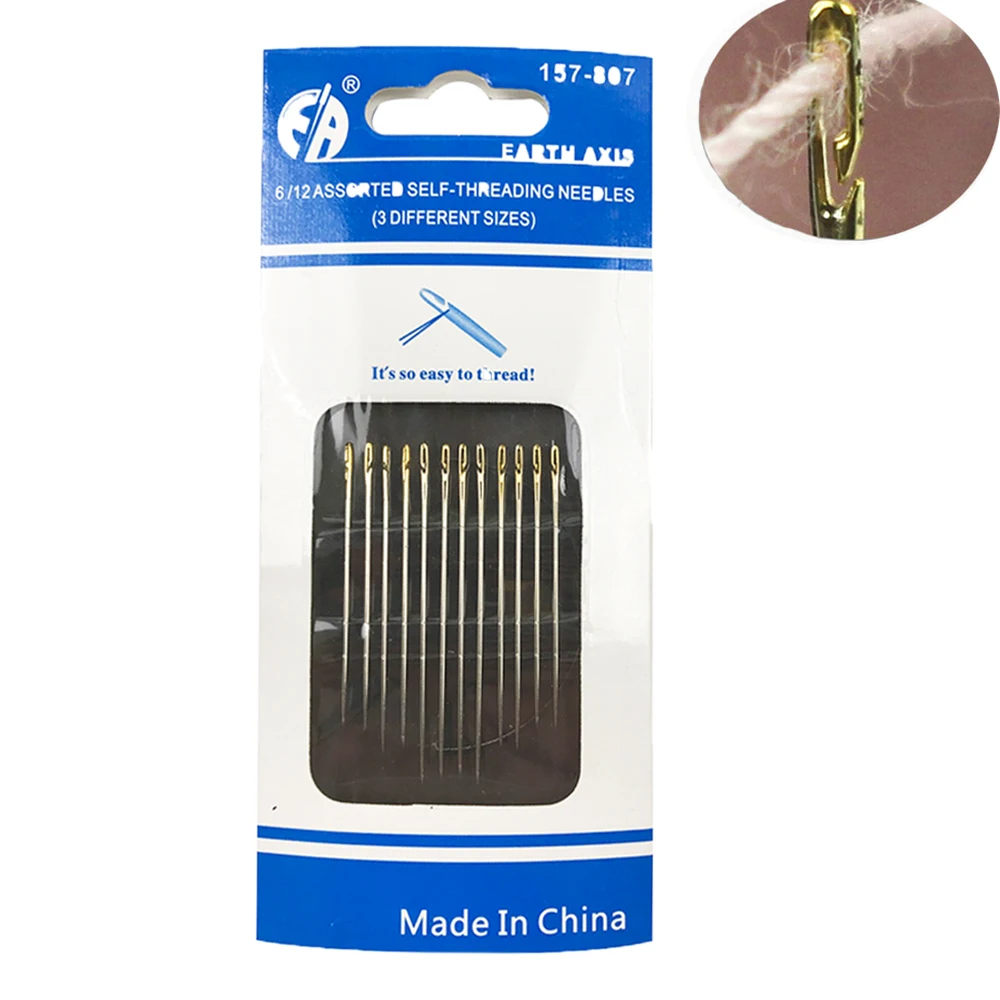 Buy 12pcs Hand Sewing Needles Stainless Steel Sewing Needles Self Threading