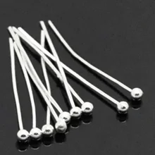 DoreenBeads 1000 шт шарик серебряного цвета на голову шпильки 20x0,5 мм(24 калибра)(B20063), иу