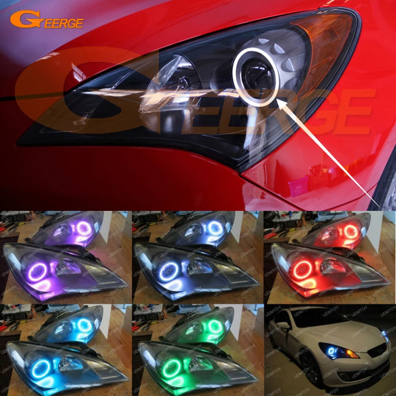 Для Hyundai Genesis купе 2010 2011 2012 отличный Мульти-Цвет Ультра яркие RGB светодиодные глаза Ангела комплект гало кольца Для Hyundai Genesis купе 2010 2011 2012 отличный Мульти-Цвет Ультра яркие RGB светодиодные глаза Ангела комплект гало кольца
