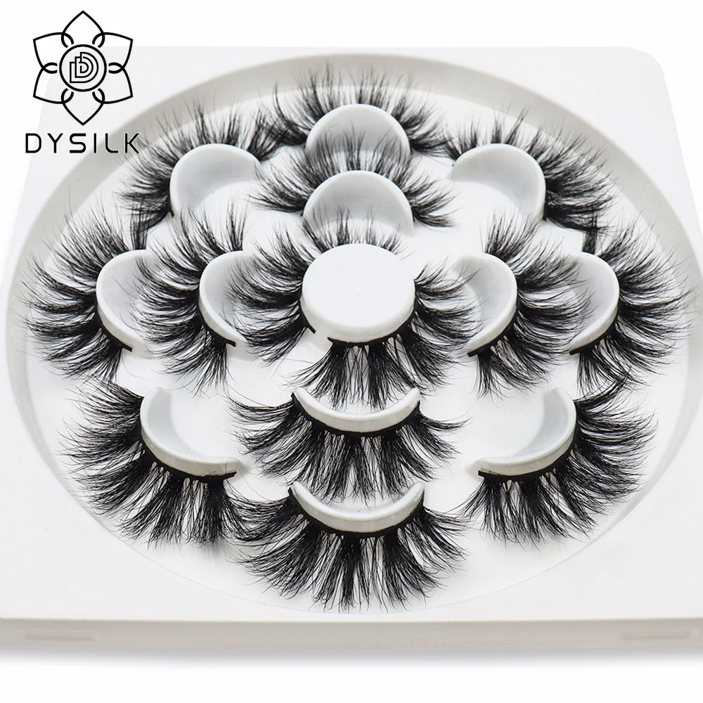 

DYSILK 7pairs 25mm 5D Thick Mink Eyelashes Fake Lashes Long Makeup Mink Lashes Eyelash Extension False Eyelashes Mixed model