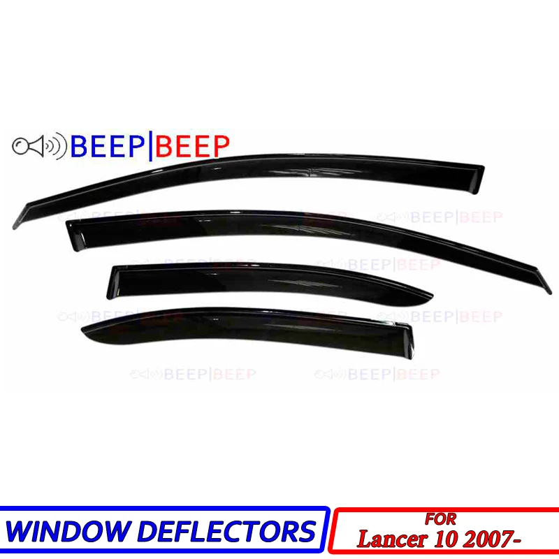 

For Mitsubishi Lancer X 2007-2018 car window deflectors wind deflector sun guard rain vent visor cover car styling accessories
