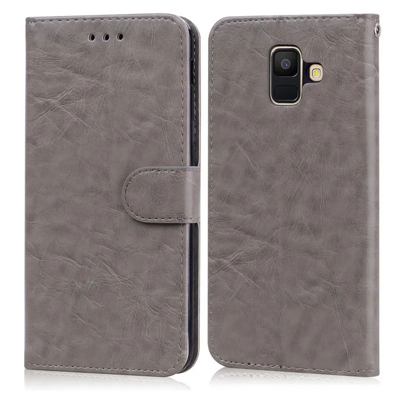 Case For Samsung Galaxy A6 2018 Soft TPU Silicone Phone Cover Leather Wallet Flip Case For Samsung Galaxy A6 A 6 Plus 2018 Case samsung silicone