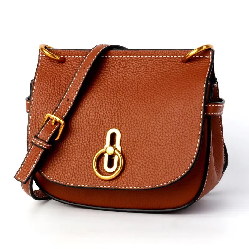 Благородная женская сумка, дизайнерские сумки, высококачественные кожаные сумки через плечо для женщин, сумки-мессенджеры из натуральной кожи, сумка Mochila Bolsas - Цвет: Коричневый