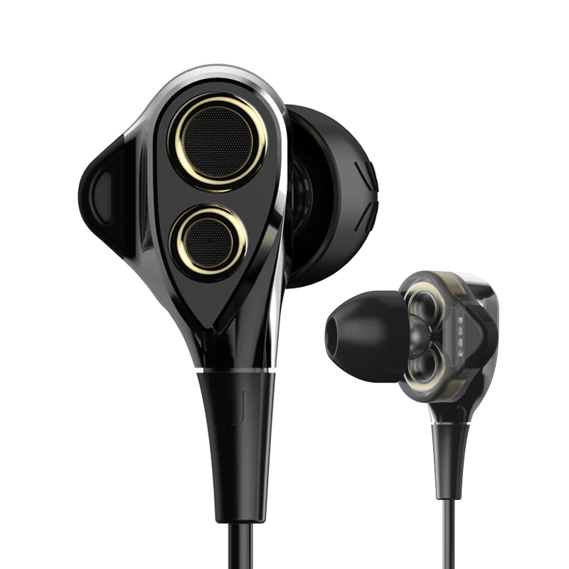 UiiSii DT200 Dual Dynamaic Drive наушники HiFi Super Bass In Ear наушники с микрофоном шумоподавление