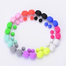 10 пар/Лот милый грибок Двухсторонние серьги-гвоздики с шариками для женщин цветные матовые вечерние серьги с искусственным жемчугом