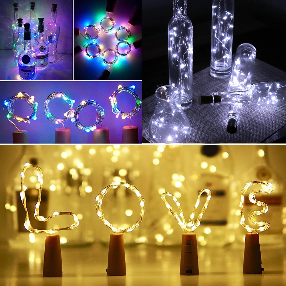 6pcs Wine Bottles String Lights Fairy Light LED Bottle Cork Light LED String Light Home Garland Fairy Party Decoration D40