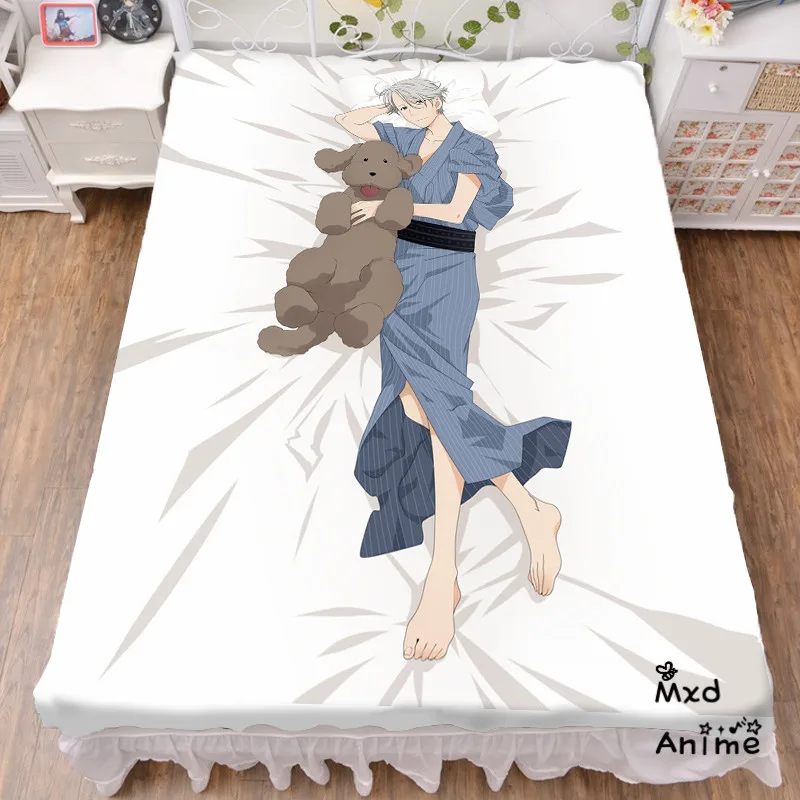 

Japanese Anime YURI!!! on ICE Bed sheet Throw Blanket Bedding Coverlet Cosplay Gifts Flat Sheet cd052