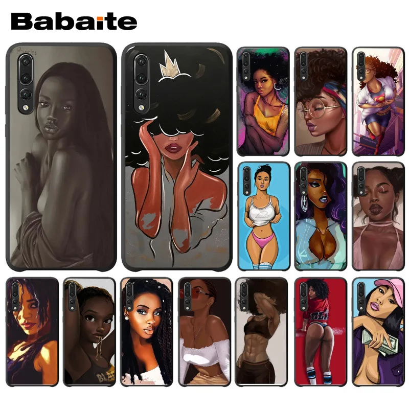 

Babaite Afro Girls black girl art Soft Phone cover Case For huawei mate 10 lite p20lite p9lite nova 3i honor 8x mate20 pro funda