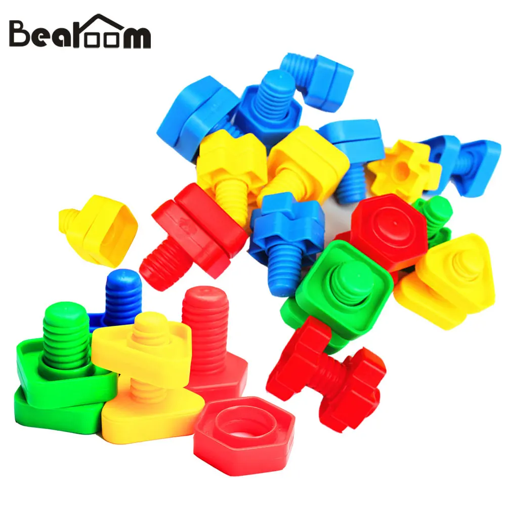 

Bearoom Screw Building Blocks Learning Education Toys For Kid Diy Plastic Insert Block Montessori Toy Nut Shape Scale Models
