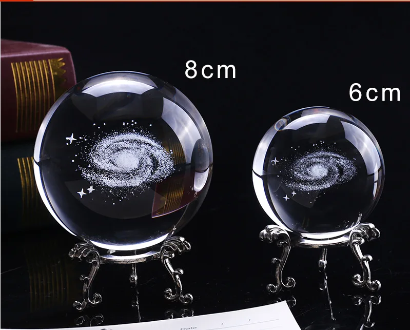 

6/8cm Diameter Miniature Solar System Model Crystal Ball Laser Engraved Planet Glass Craft Home Decoration Ornament Sphere Gift