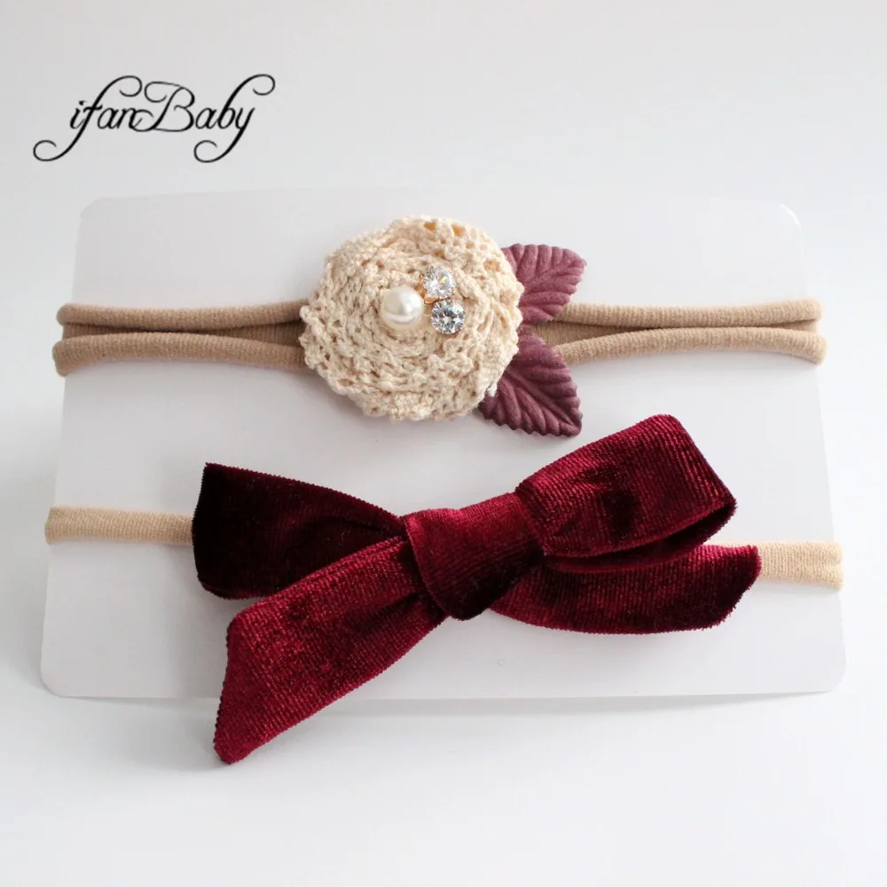 kids girl fabric flower headband nylon headband (13)