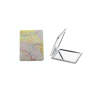 

8.5*6cm Rectangle Double Sided Stainless Steel Folding Espejo De Maquillaje Espelho De Maquiagem Portable Cordless Makeup Mirror