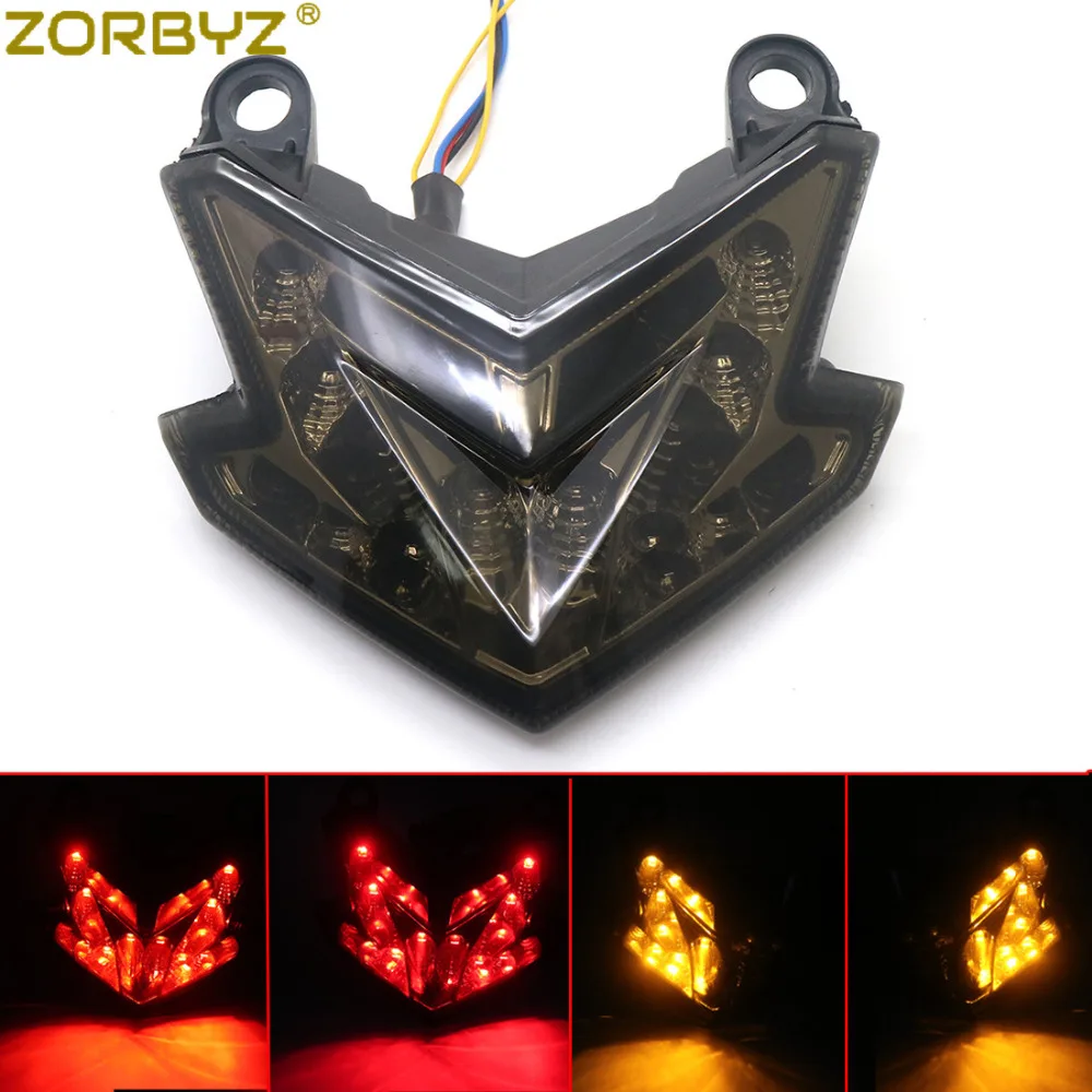 ZORBYZ Motorcycle Smoke LED Integrated Brake Tail Light Turn Signal Light For Kawasaki Ninja