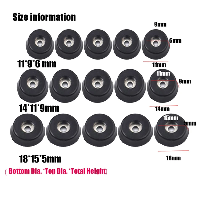20Pcs Black Rubber Feet Chair Floor Protector Non-slip Furniture Feet Table Leg Cover Cabinet Bottom Pads Funiture Legs 1