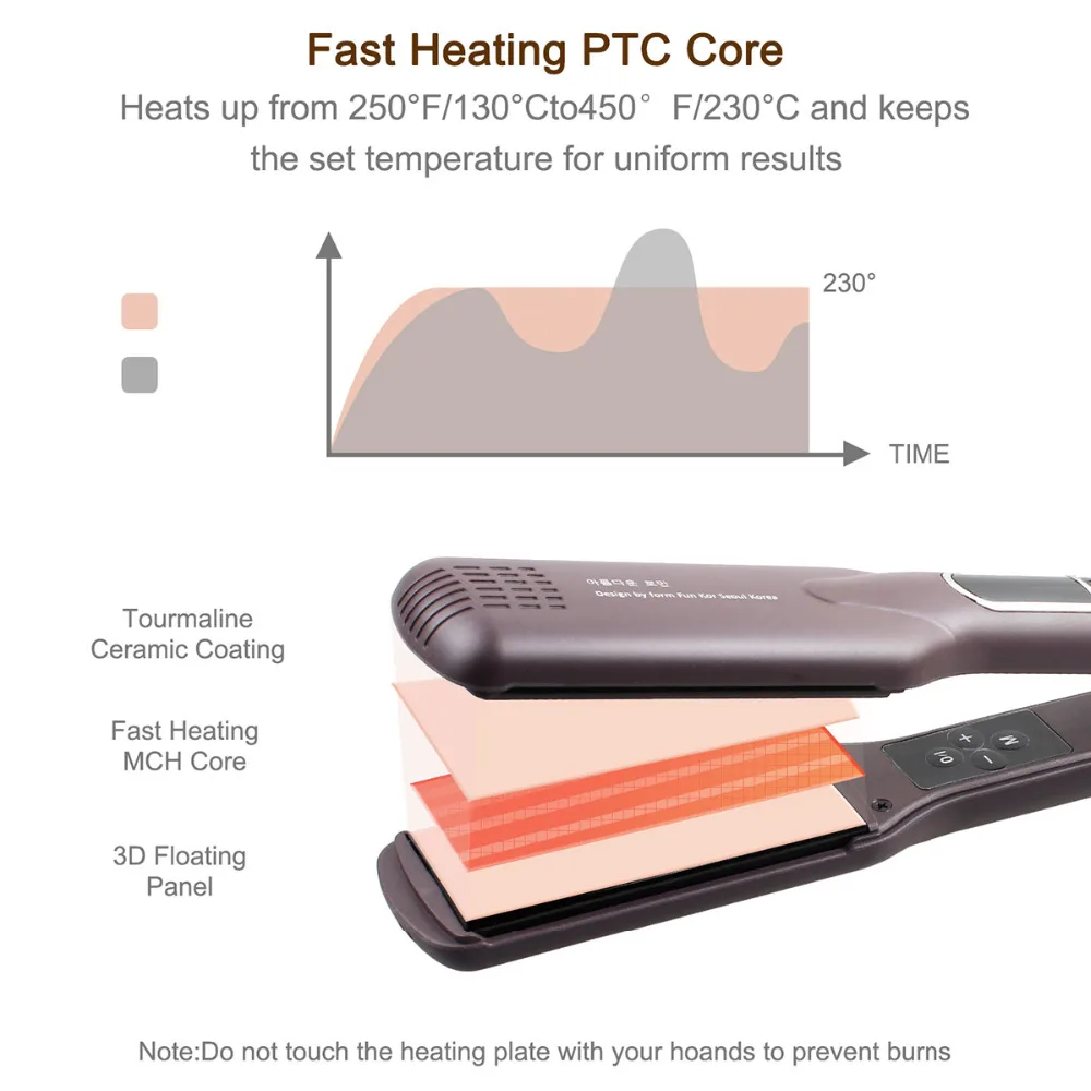 MADAMI MCH технология профессиональные выпрямители для волос защита волос Plancha керамика Титан Бытовая быстрая укладка плоский Утюг