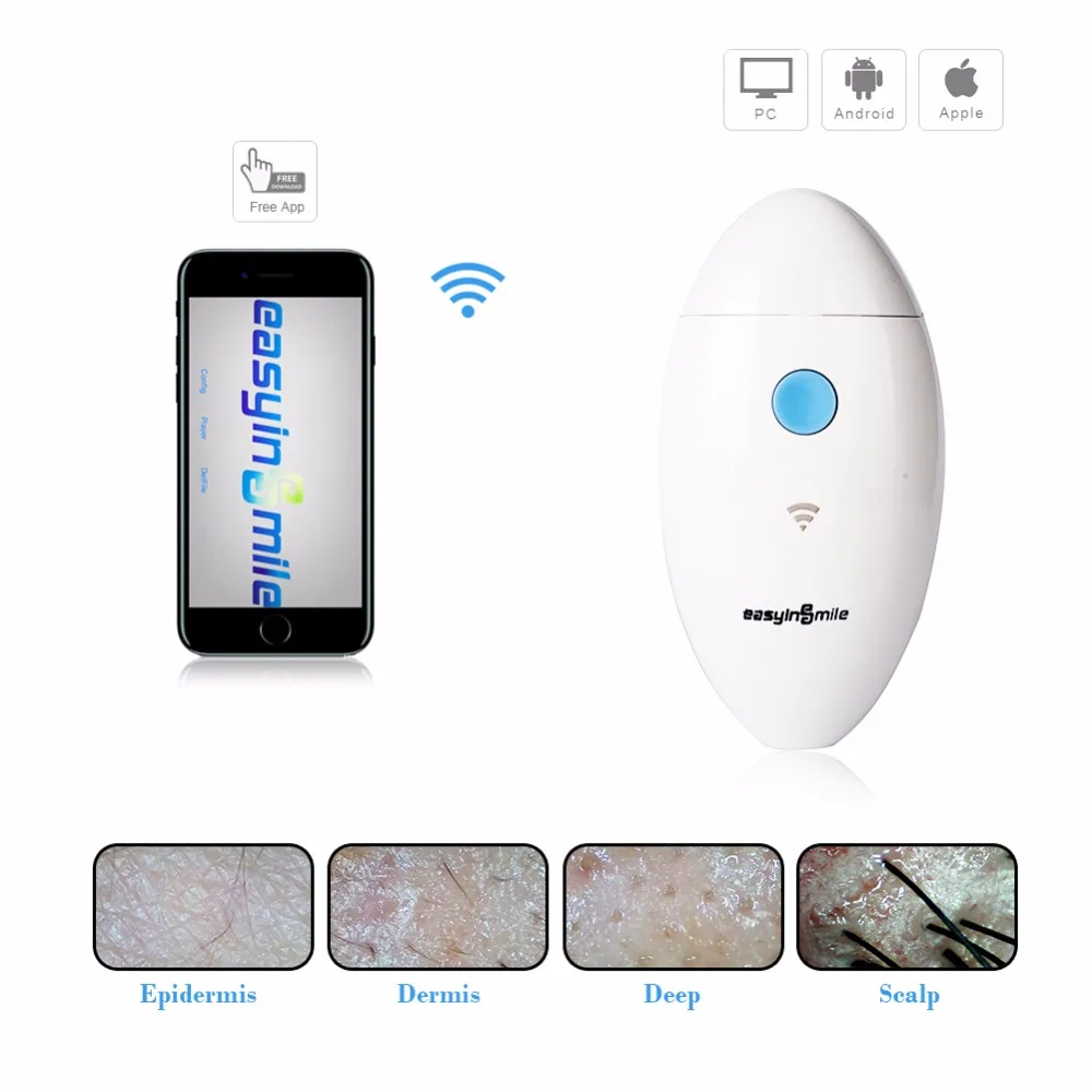 

EASYINSMILE WIFI Skin Care & Hair Scalp Analyzer Skin Detector Inspection Camera